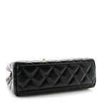 Chanel Shiny Aged Calfskin Quilted Nano Kelly Shopper Black