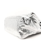 Balenciaga Metallized Arena Calfskin Medium Monaco Chain Shoulder Bag Silver