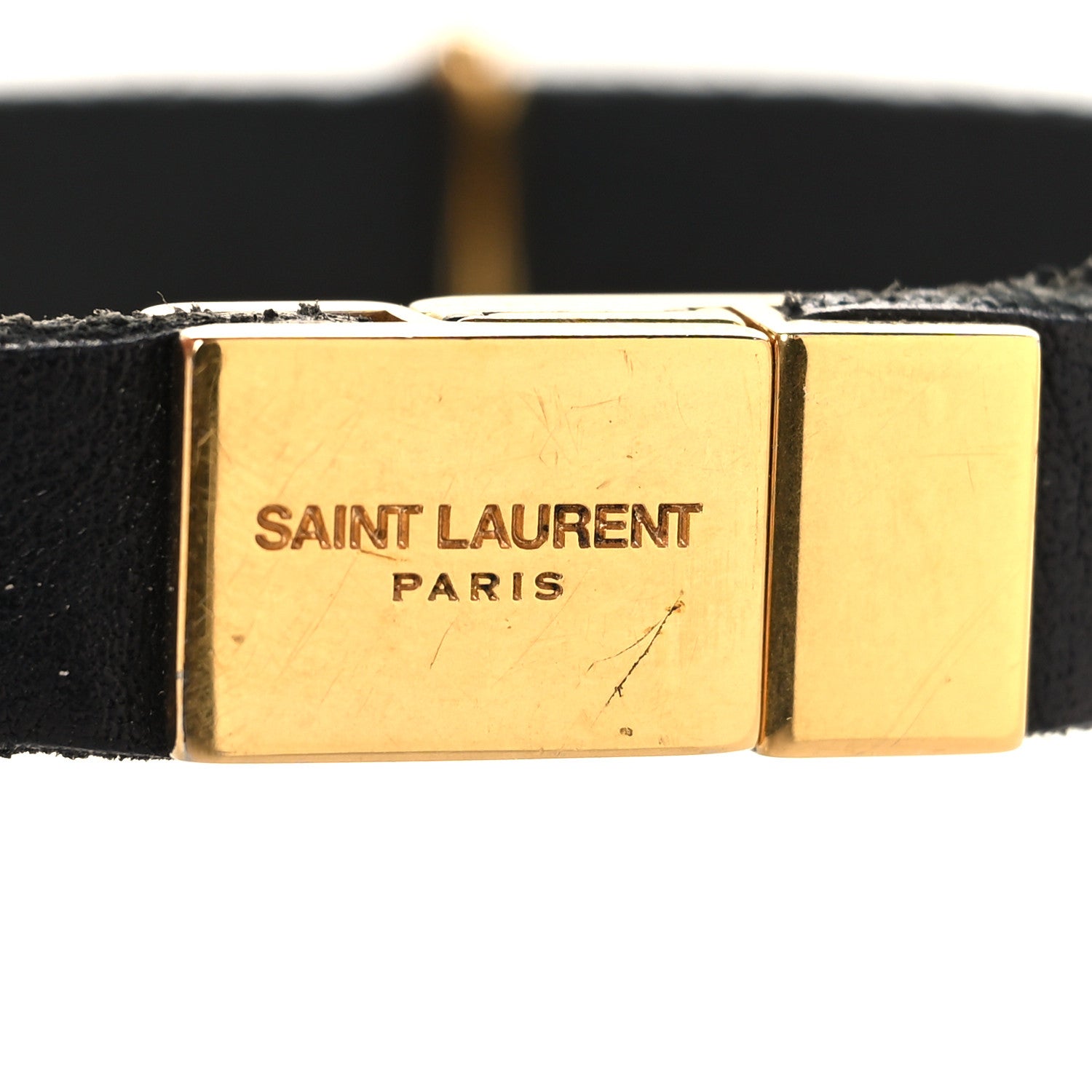 Saint Laurent Calfskin Monogram Bracelet M Black