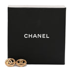 Chanel Pearl Crystal CC Round Earrings Gold