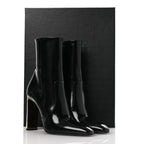 Saint Laurent Vitello Marilyn Auteuil 105 Ankle Zip Boots 37.5 Black