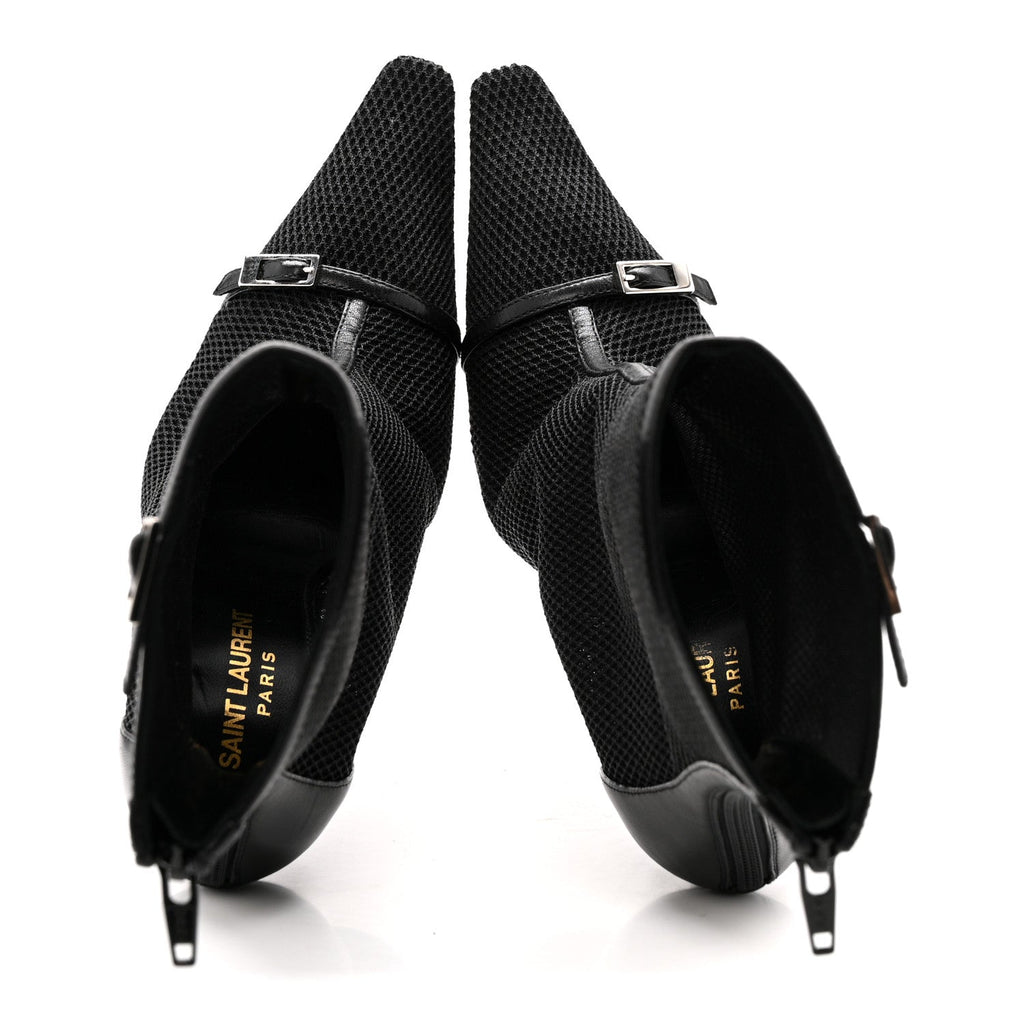Saint Laurent Elba Applique Tulle Aston 115 Boots 35.5 Black