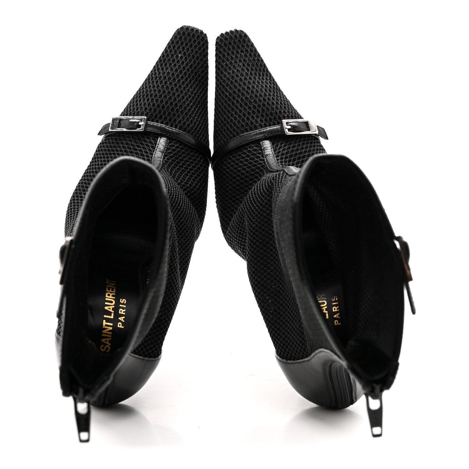 Saint Laurent Elba Applique Tulle Aston 115 Boots 35.5 Black
