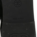 Chanel Patent CC Mocassin Loafers 38 Black