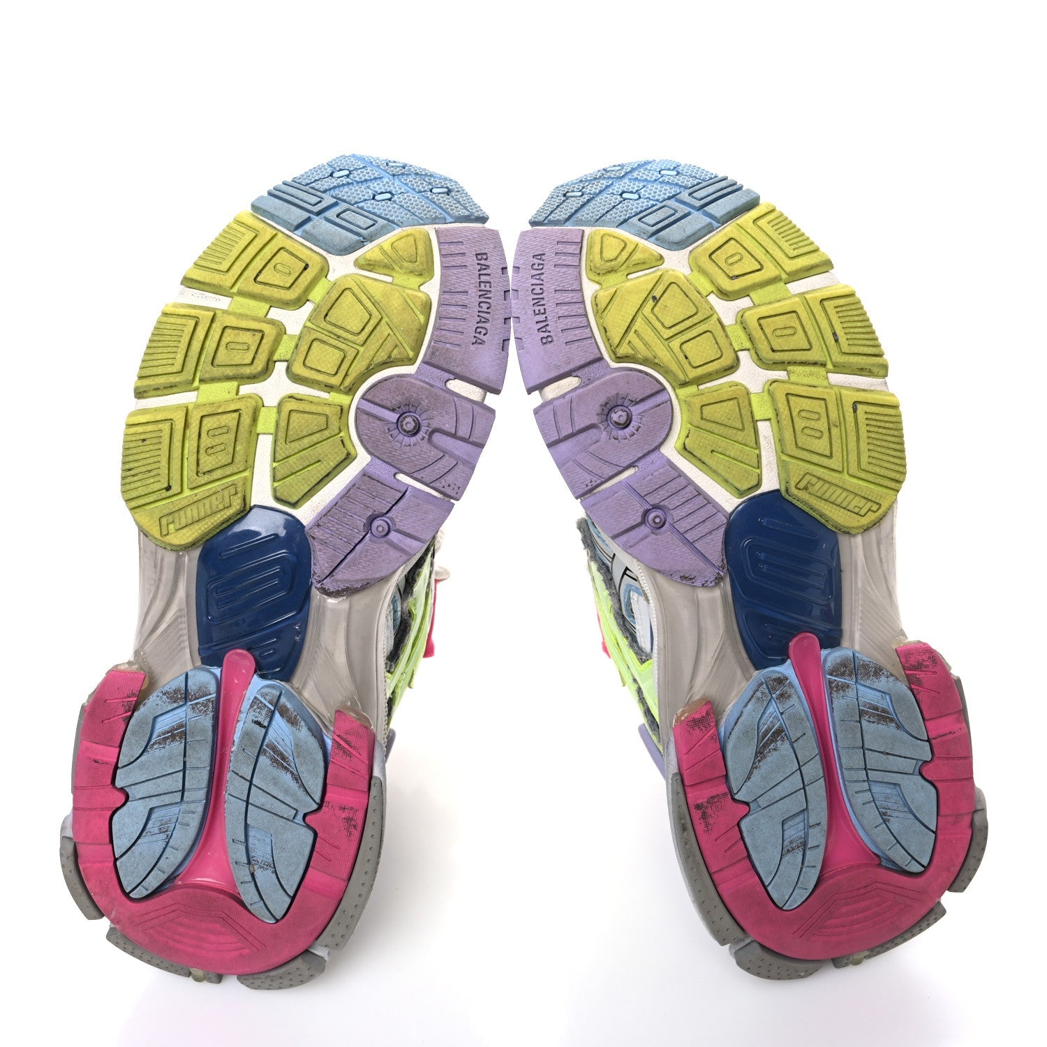 Balenciaga Mesh Rubber Womens Runner Sneakers 37 Multicolor