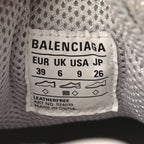 Balenciaga Microfiber Strass Embellished Womens Triple S Sneakers 39 Light Grey