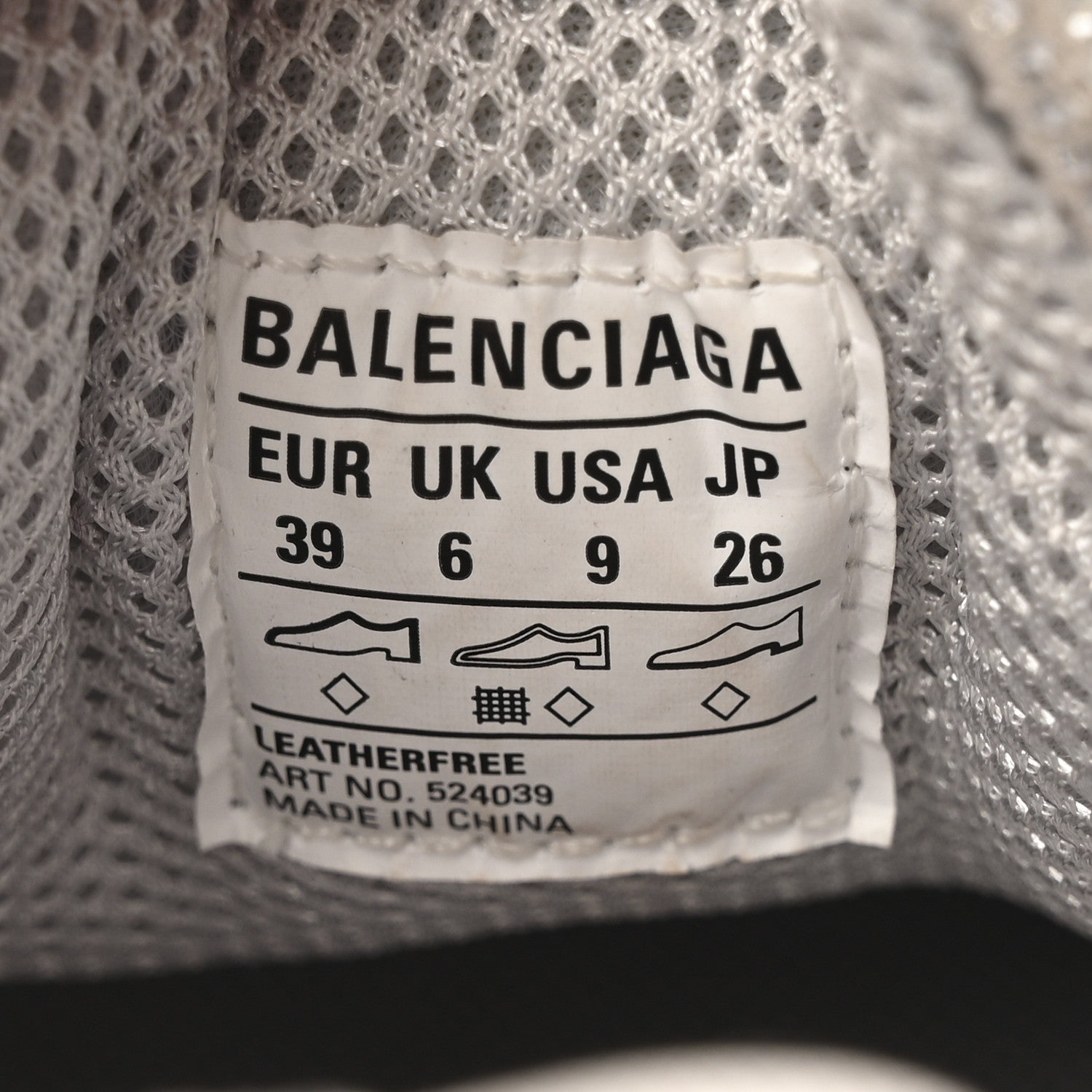 Balenciaga Microfiber Strass Embellished Womens Triple S Sneakers 39 Light Grey