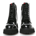 Gucci Spice Lux Nappa Web Combat Boots 40 Black