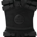 Gucci Piuma Calfskin Embossed Womens Platform Lug Sole Loafers 40 Black