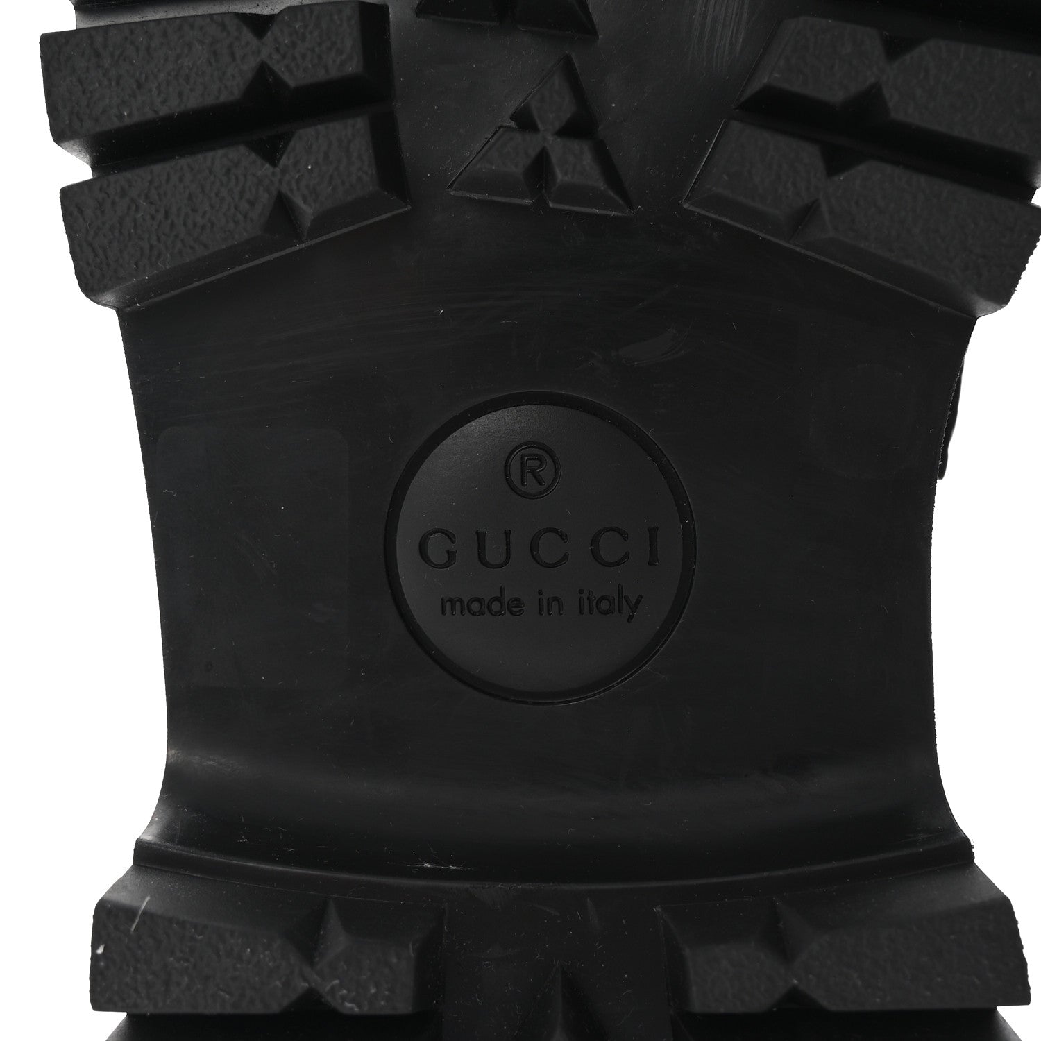 Gucci Piuma Calfskin Embossed Womens Platform Lug Sole Loafers 40 Black