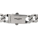 Saint Laurent Metal Curb Chain Necklace Oxidized Silver