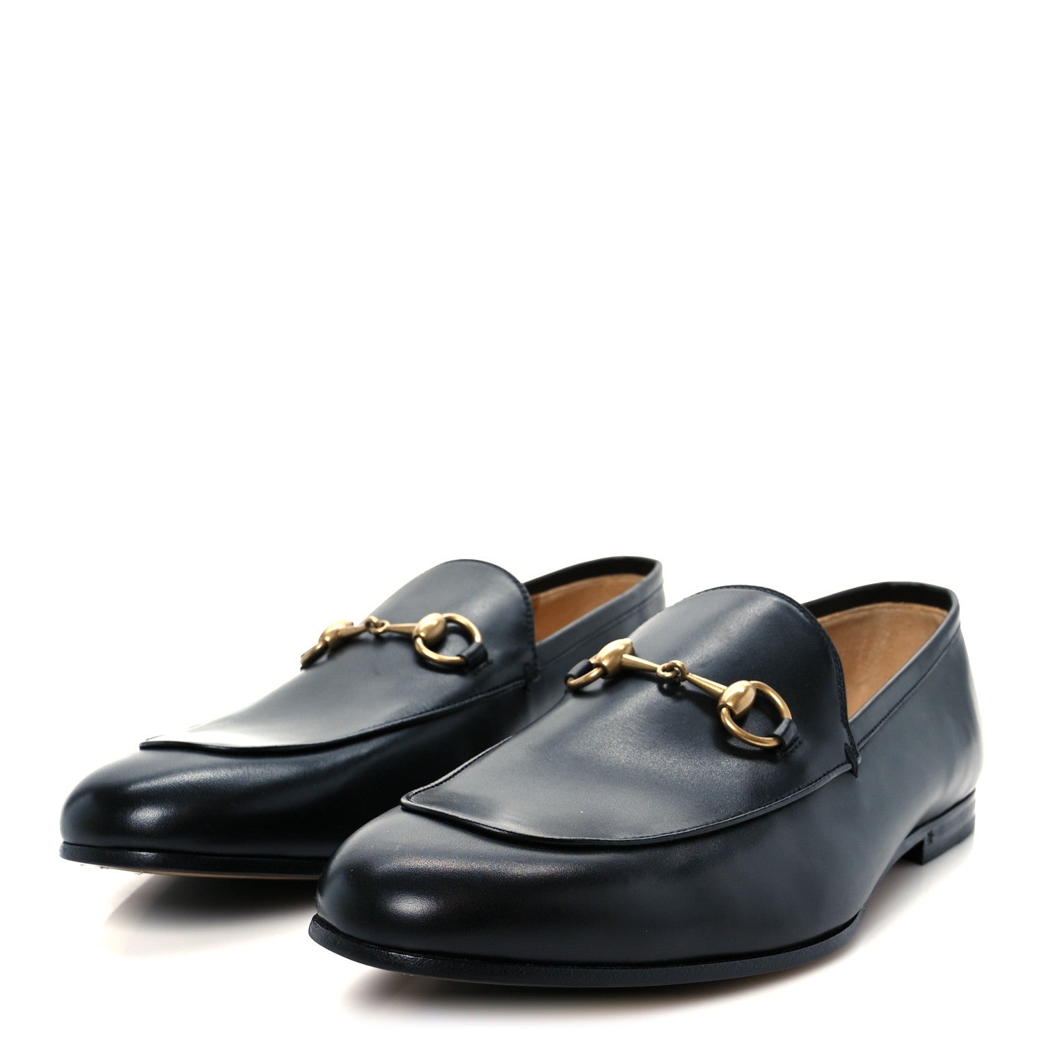 Gucci Betis Glamour Calfskin Horsebit Mens Jordaan Loafers 9.5 Black