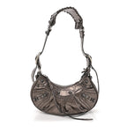 Balenciaga Metallic Agneau Arena Le Cagole Shoulder Bag XS Dark Bronze