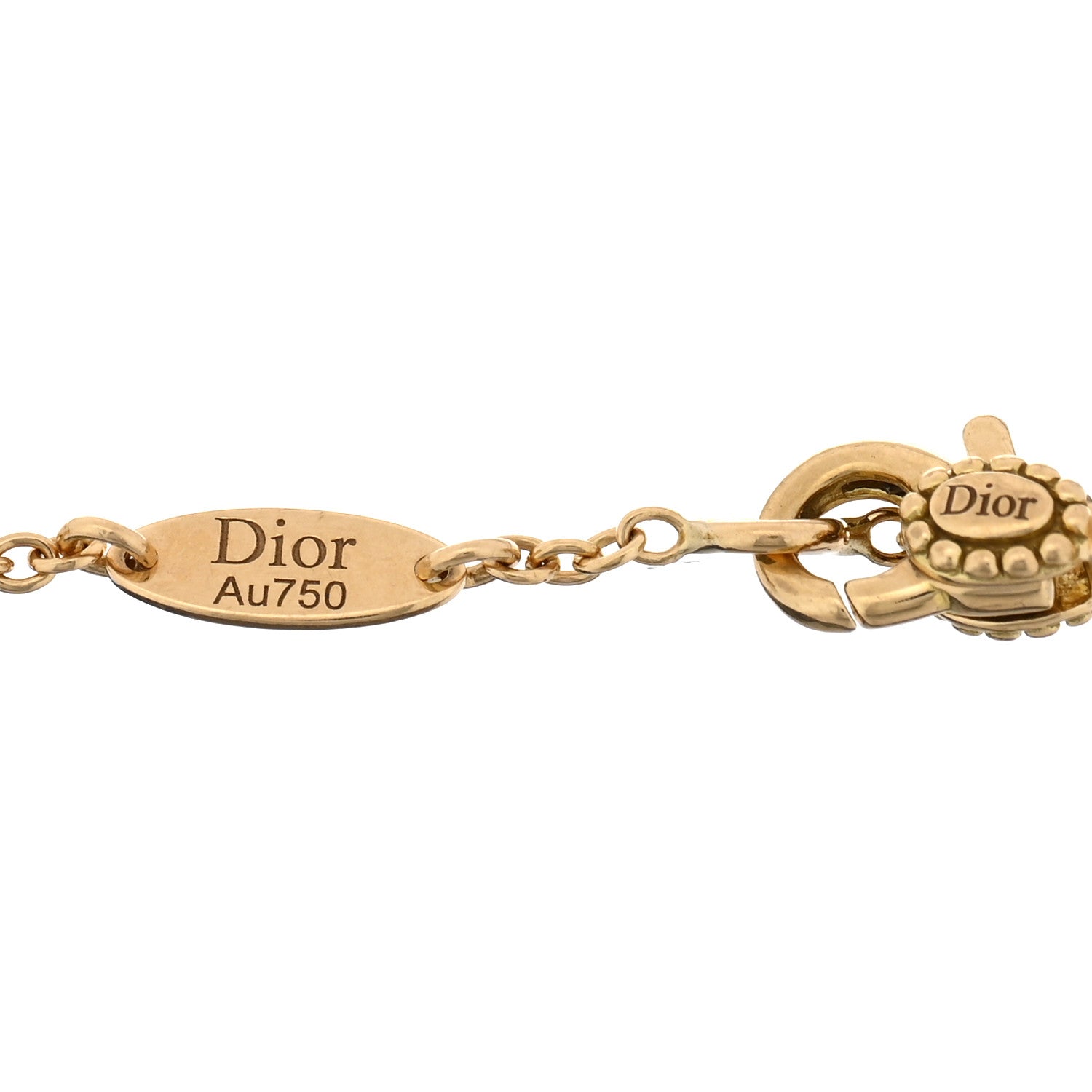 Christian Dior 18K Yellow Gold Diamond Mother of Pearl Rose Des Vents Bracelet