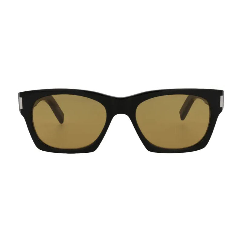 Saint Laurent Sunglasses Square Full Rim, Transparent Frame and Green Lens SL402008