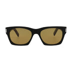 Saint Laurent Sunglasses Square Full Rim, Transparent Frame and Green Lens SL402008