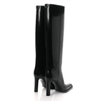 Saint Laurent Vitello Marilyn Nina 95 Knee High Boots 38 Black