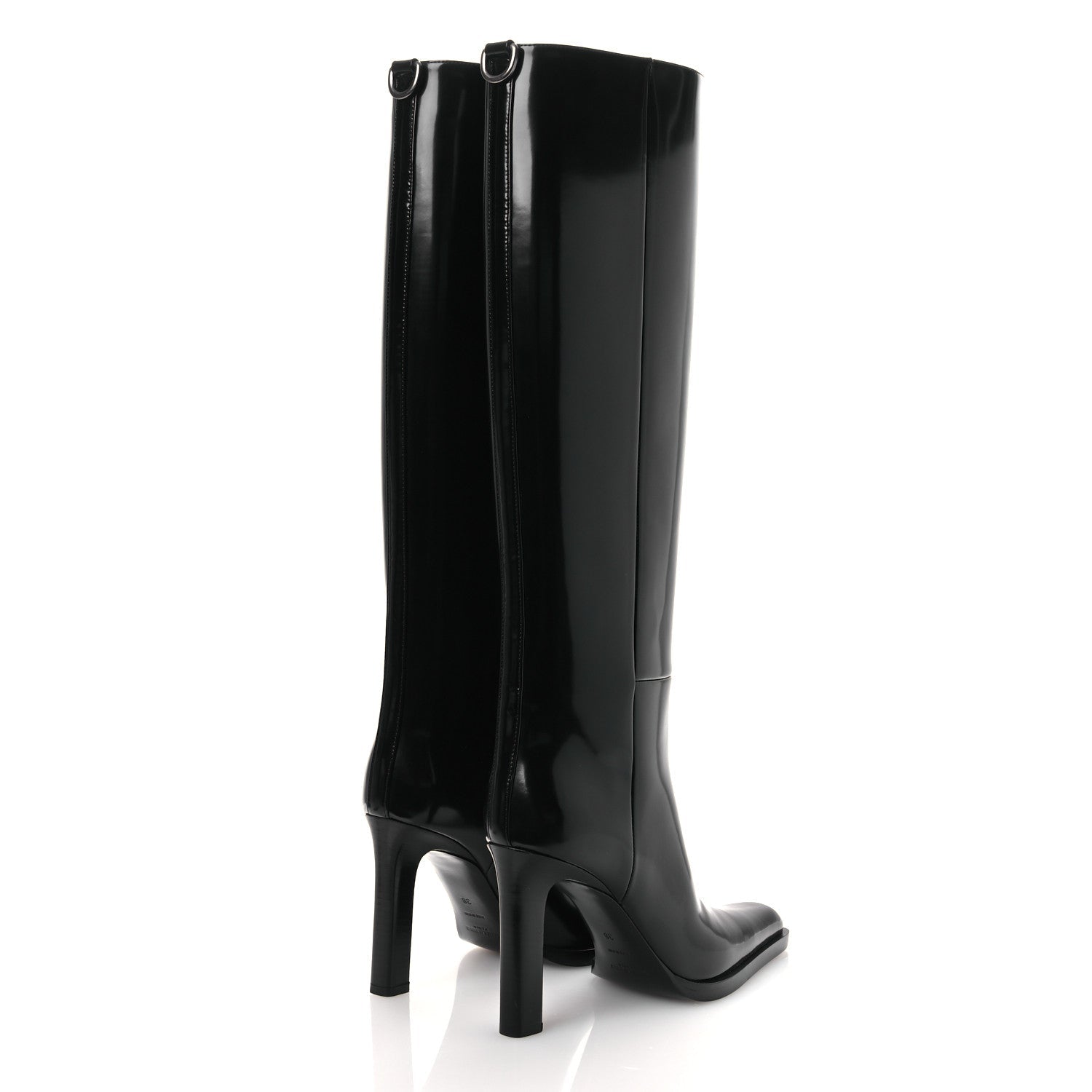 Saint Laurent Vitello Marilyn Nina 95 Knee High Boots 38 Black