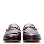 Gucci Real Betis Glamour Calfskin Womens Jordaan Horsebit Loafers 35.5 Shiny Vineyard