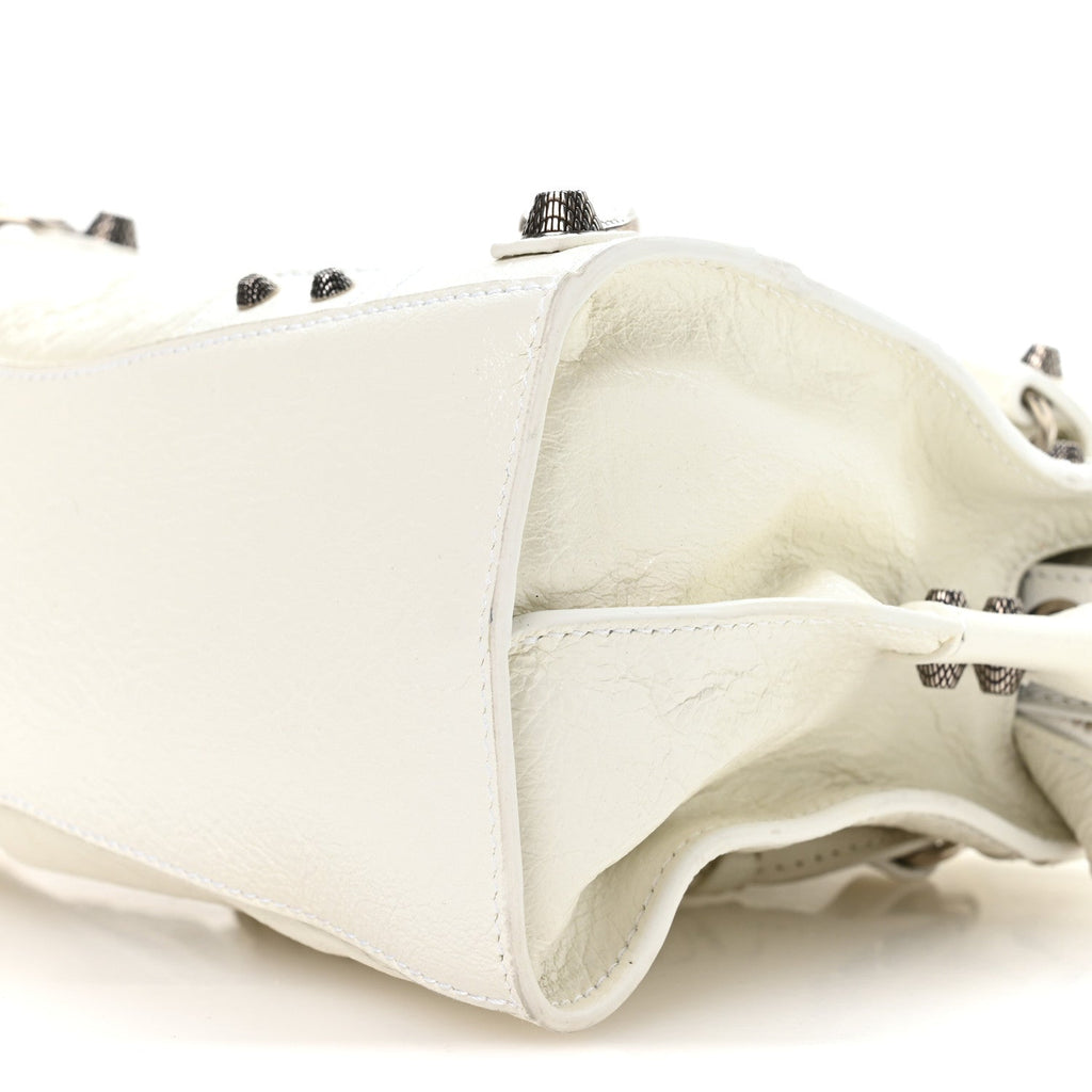 Balenciaga Agneau Arena Neo Cagole Handbag XS Optic White