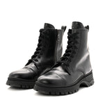 Prada Spazzolato Captoe 30mm Combat Boots 39 Black