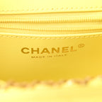 Chanel Shiny Aged Calfskin Quilted Nano Kelly Shopper Light Yellow