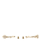 Chanel Crystal Camellia CC Hoop Earrings Gold