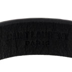 Saint Laurent Calfskin Cocco Print Bracelet M  Black