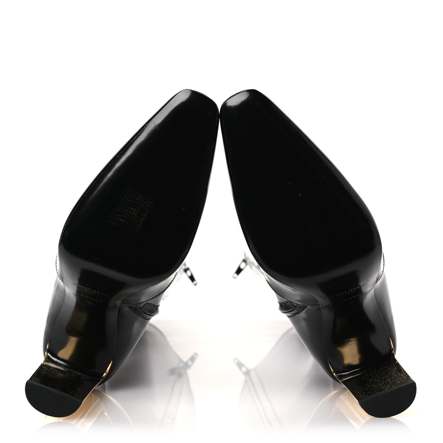 Saint Laurent Glazed Calfskin Auteuil 105mm Zip Boots 38 Black