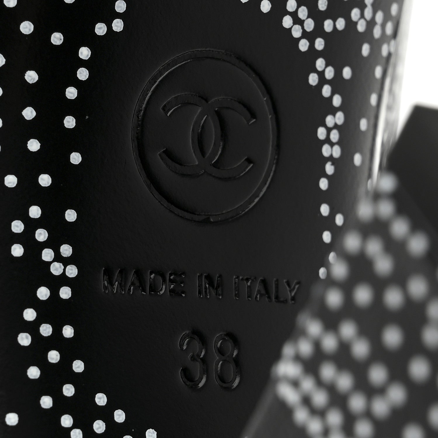 Chanel Calfskin Camellia Printed Ankle Boots 38 Black White