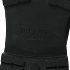 Prada Vitello Shearling Winter 2 Boots 39.5 Black