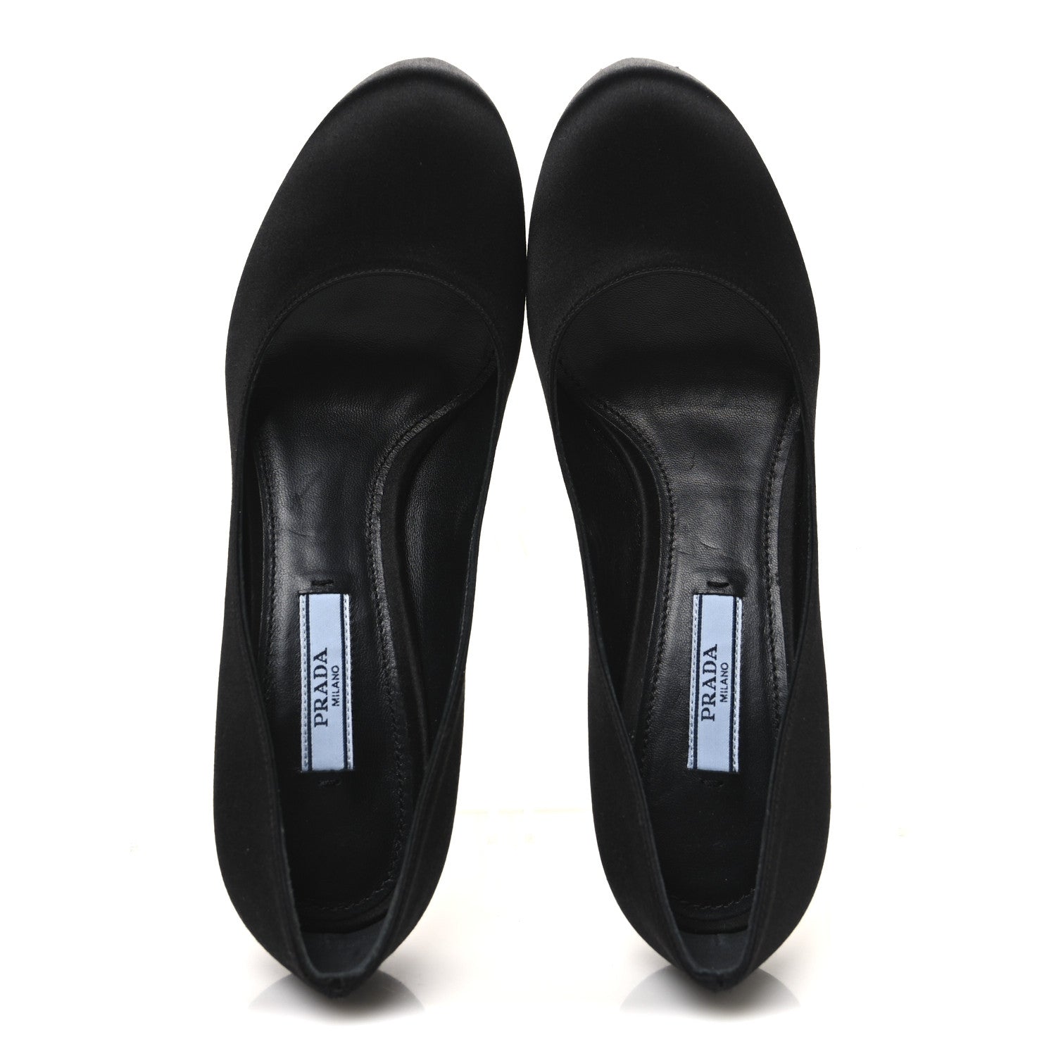 Prada Satin Block Heel Pump 36 Black