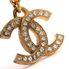 Chanel Pearl Crystal CC Drop Clip On Earrings Gold