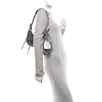 Balenciaga Metallic Agneau Arena Le Cagole Shoulder Bag XS Silver