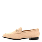 Gucci Suede Horsebit Womens Jordaan Loafers 39 Pink Sand