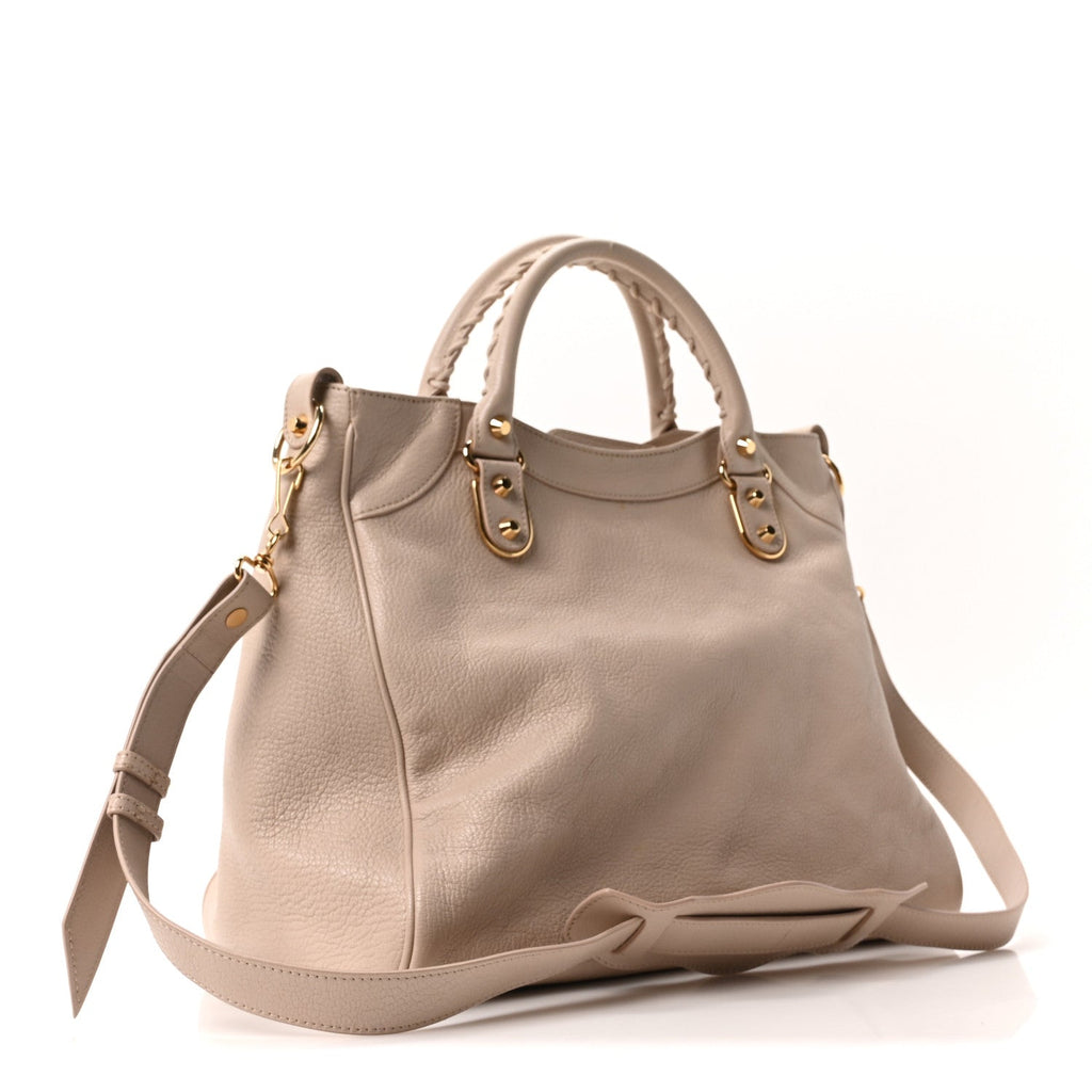 Balenciaga Chevre Gold Metallic Edge Hardware Velo Beige Praline