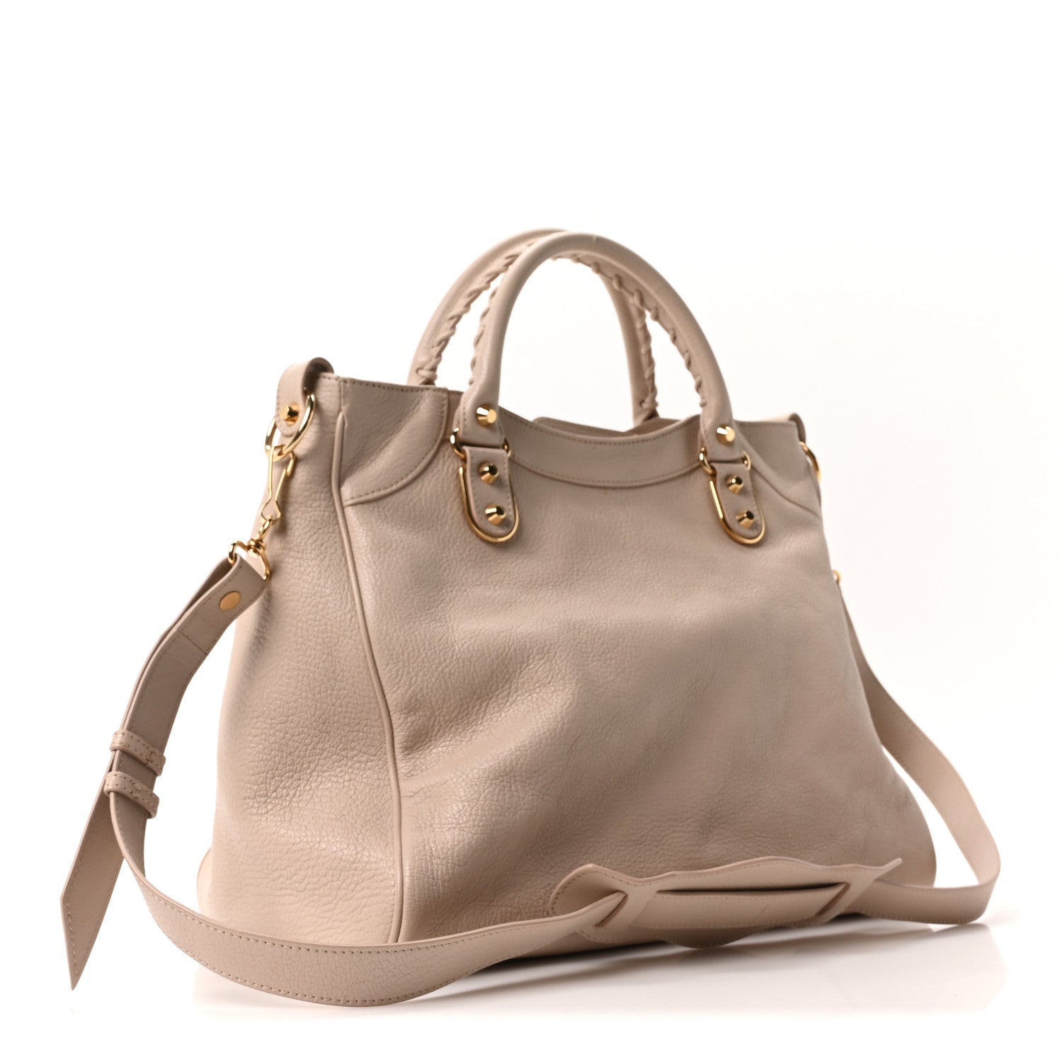 Balenciaga Chevre Gold Metallic Edge Hardware Velo Beige Praline