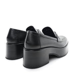 Chanel Calfskin CC Platform Loafers 38 Black
