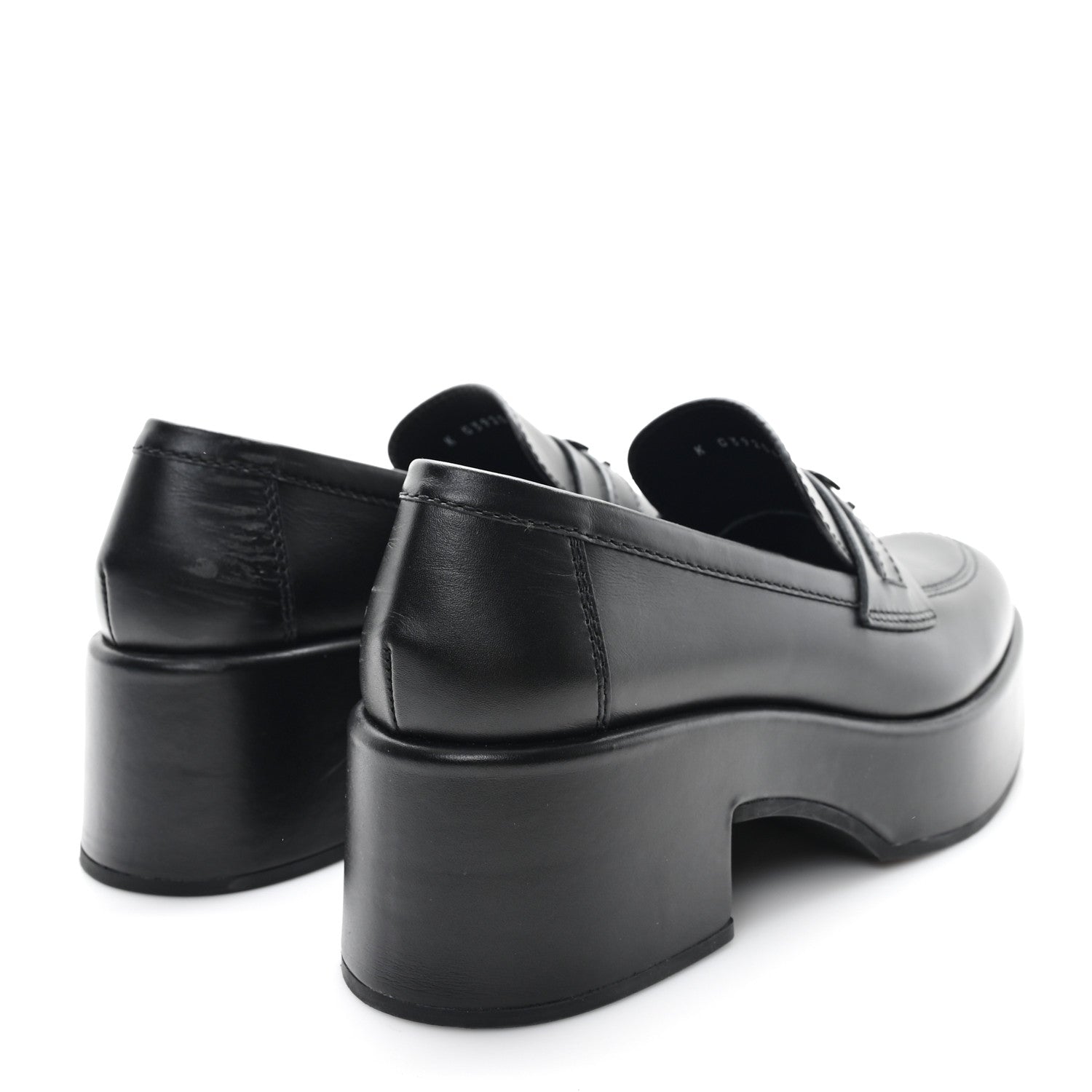 Chanel Calfskin CC Platform Loafers 38 Black
