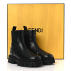 Fendi Calfskin Rubber Fendi Force Chelsea Boots 36 Black