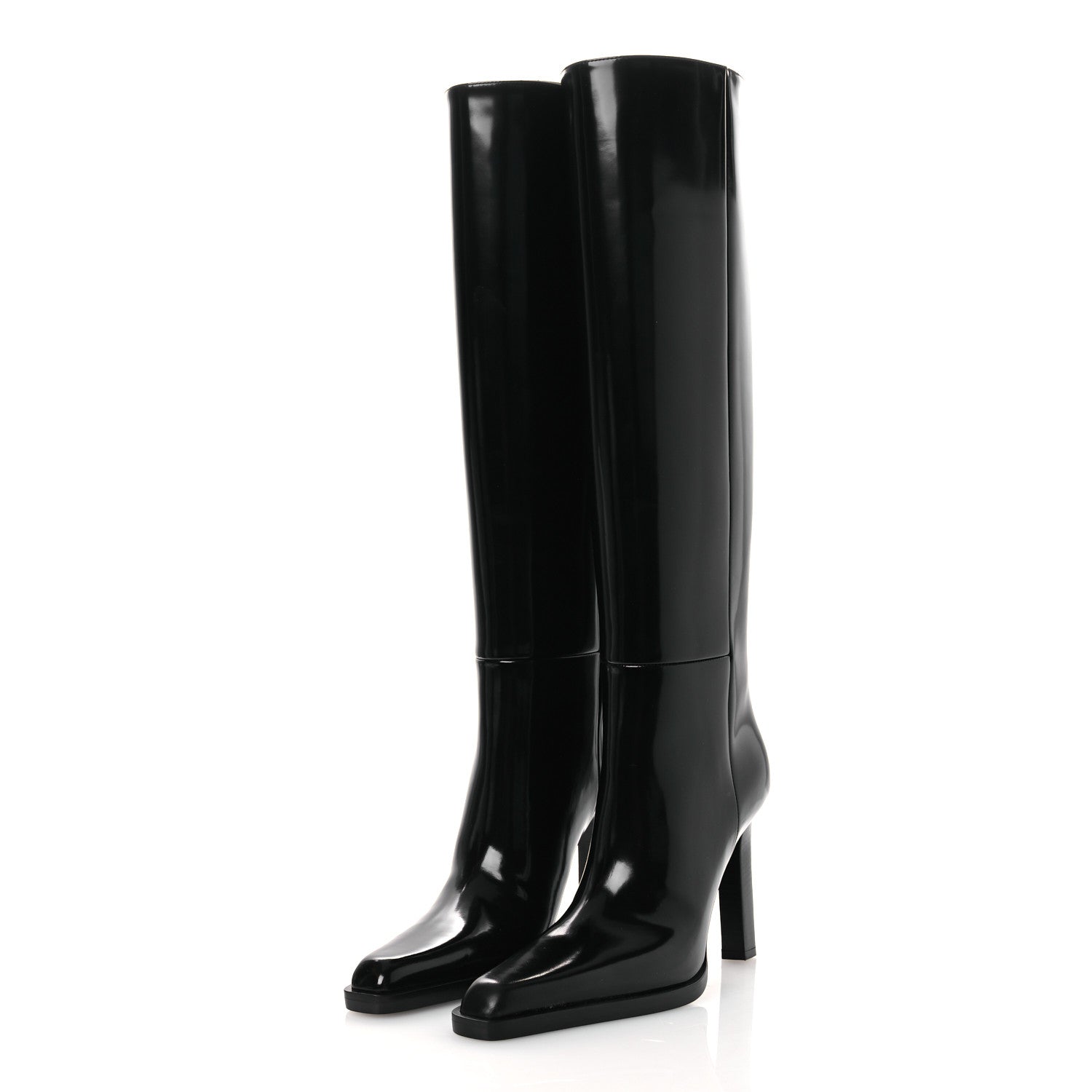 Saint Laurent Vitello Marilyn Nina 95 Knee High Boots 38 Black