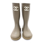 Chanel Caoutchouk CC High Boots 37 Khaki
