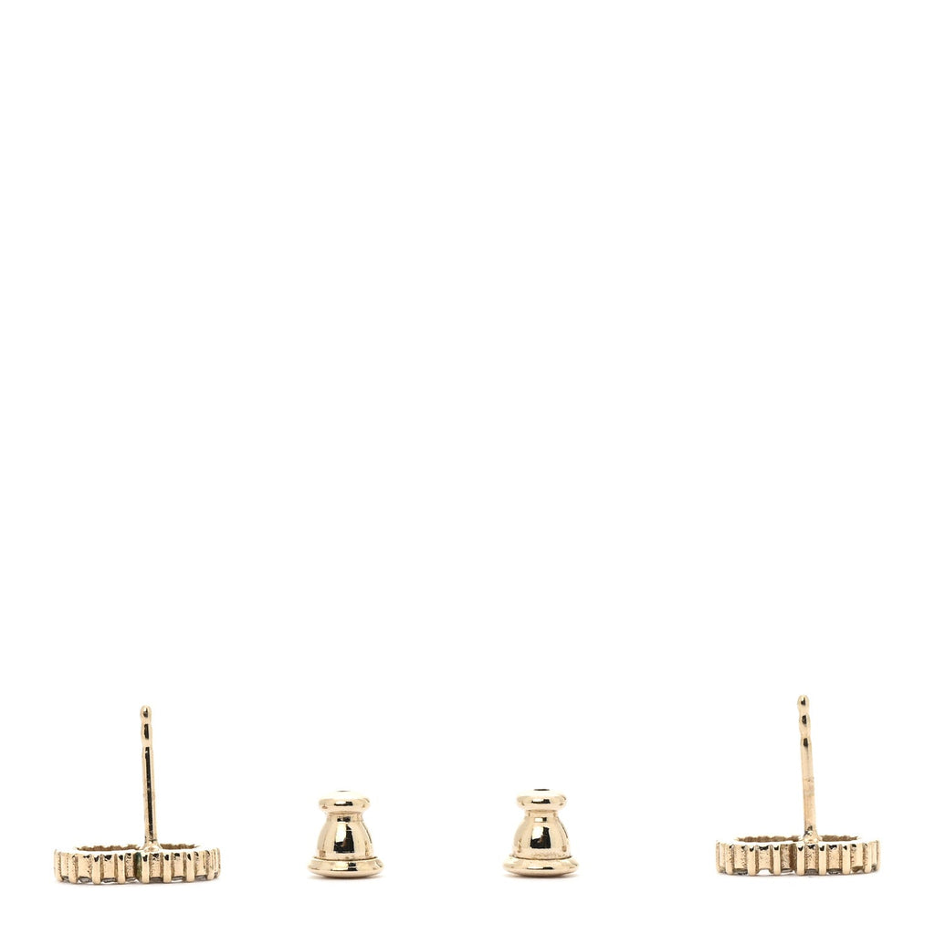 Christian Dior Strass Crystal CD Earrings Gold