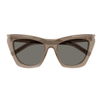 Saint Laurent Sunglasses Cat Eye Full Rim, Black with Pink Havana Frame and Black Lens SL214KATE009