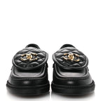 Chanel Lambskin Quilted CC Turnlock Loafers 36.5 Black