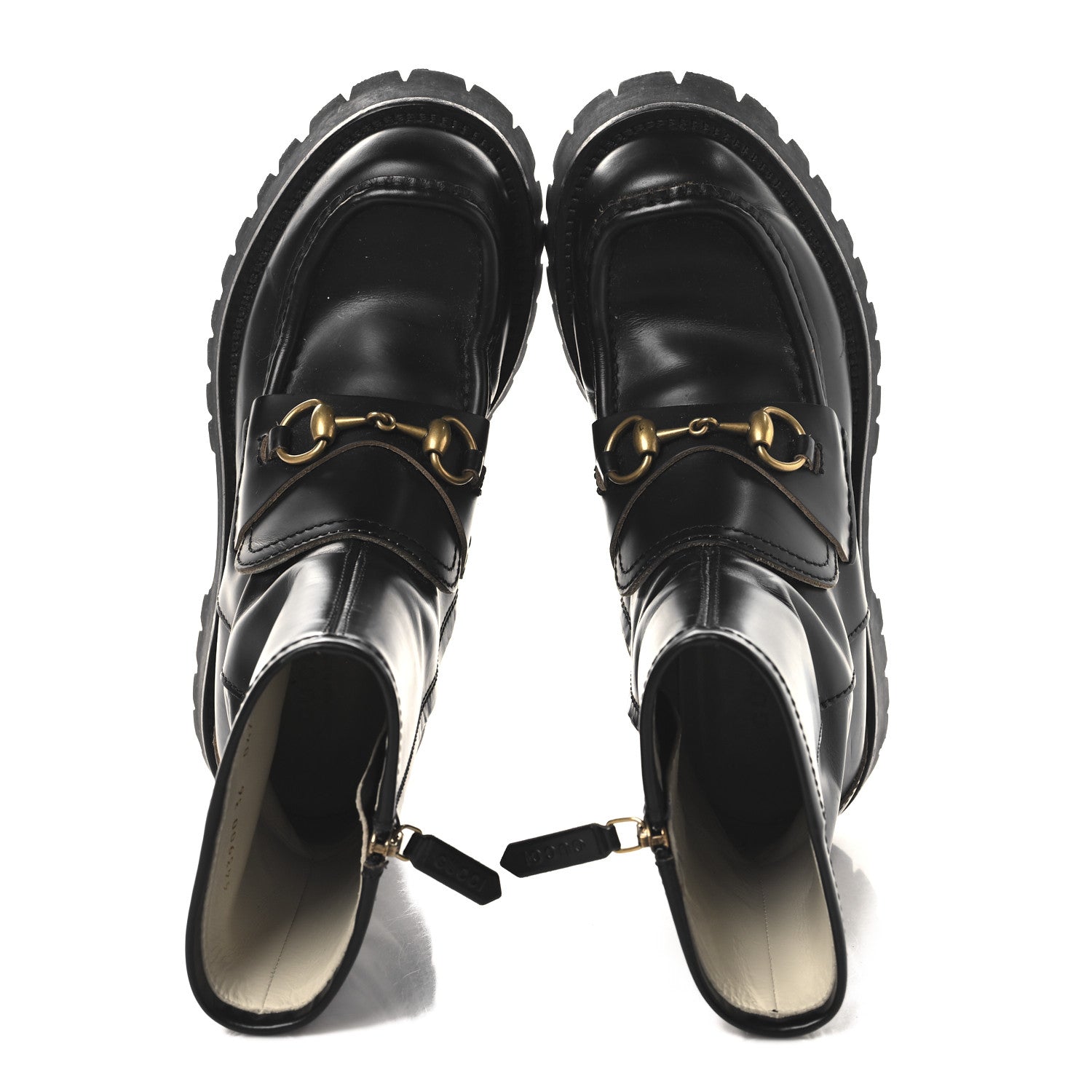 Gucci Cordovan Lux Womens Harald Horsebit 25mm Platform Boots 36 Black