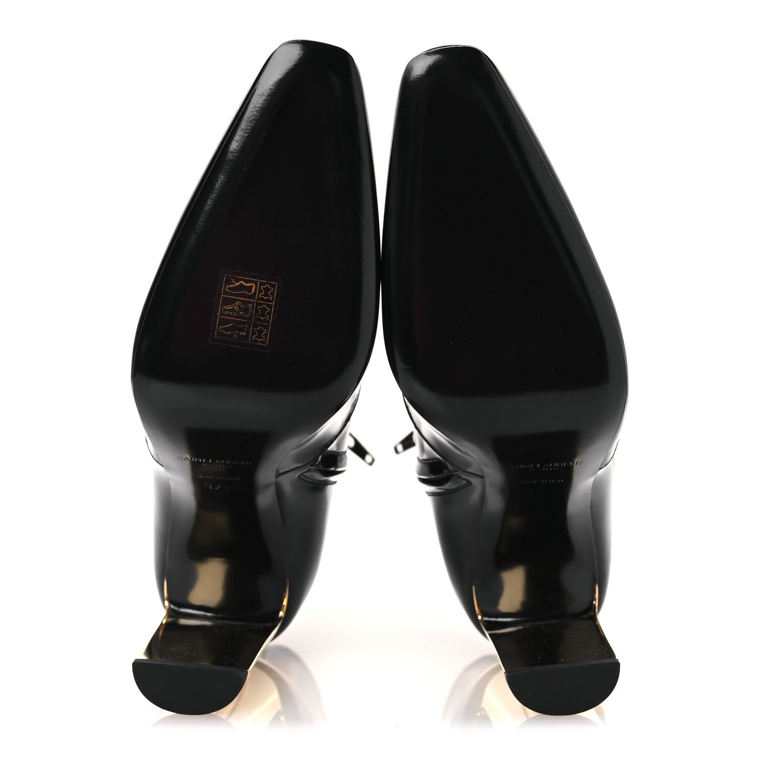 Saint Laurent Vitello Marilyn Auteuil 105 Ankle Zip Boots 37.5 Black