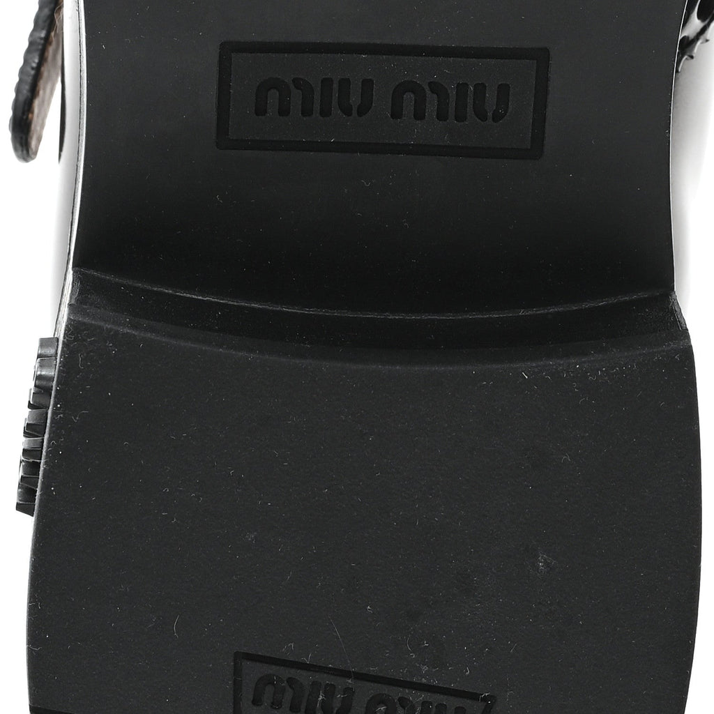 Miu Miu X CHURCH'S Shiny Calfskin Double Monk Loafer 36.5 Black