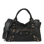 Balenciaga Agneau Giant 21 Rose Gold Hardware City Black