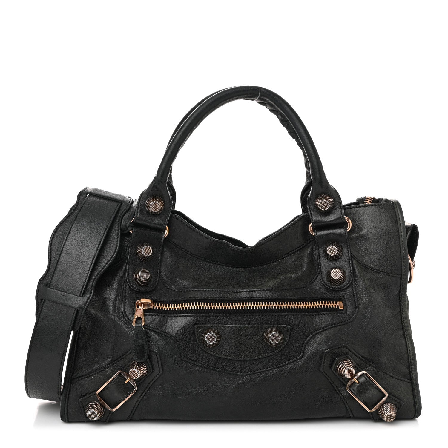 Balenciaga Agneau Giant 21 Rose Gold Hardware City Black